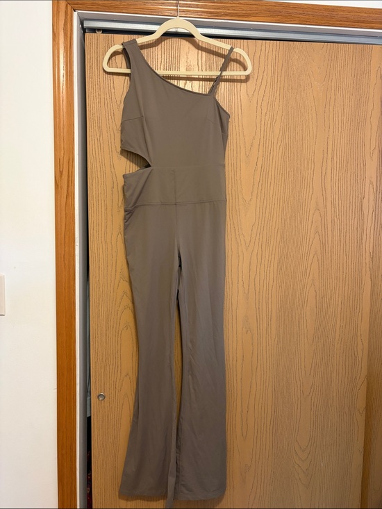 JoyLab Pants - JoyLab One-Shoulder Cutout Jumpsuit in Taupe